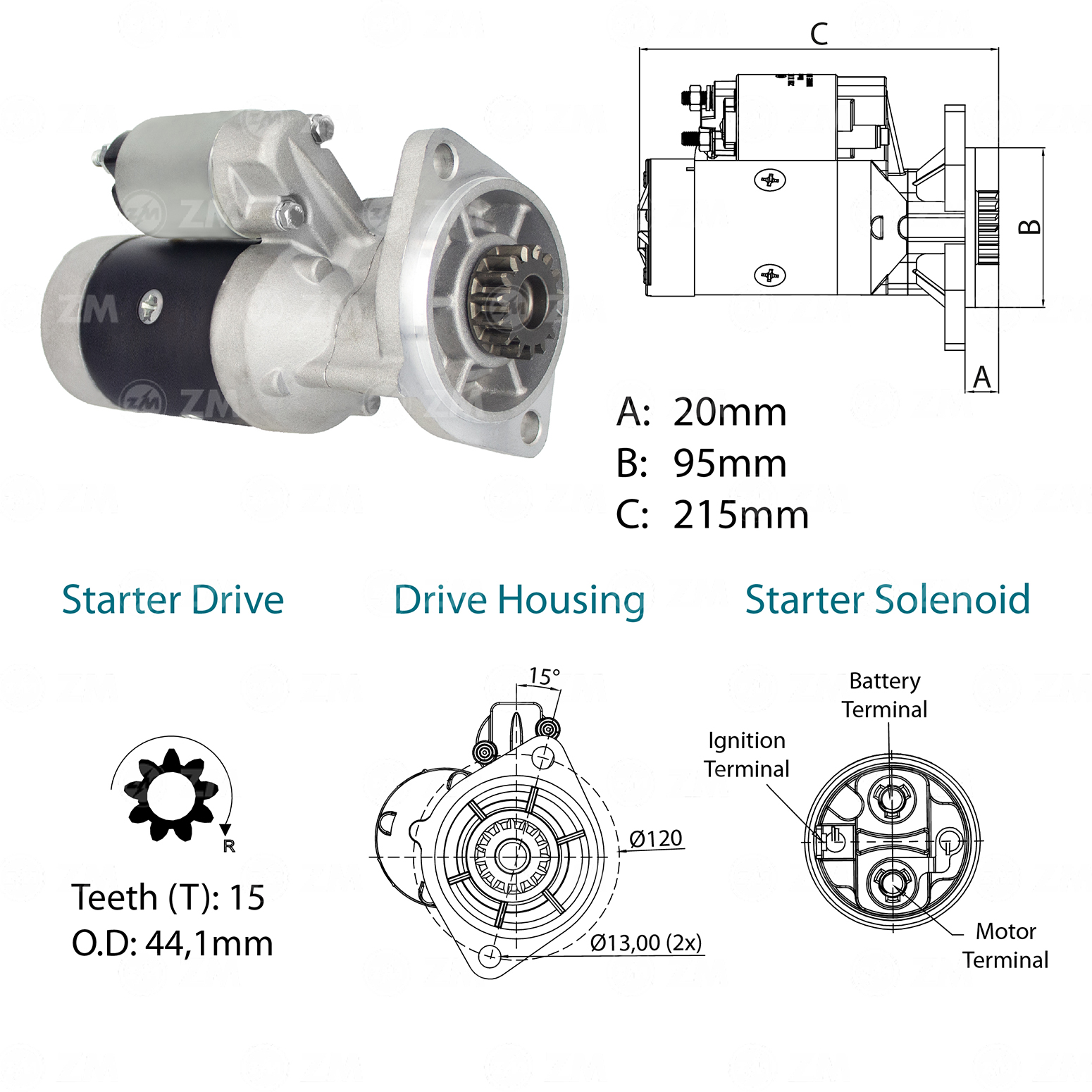 Motor de Partida ZM 80.680.01 ZM 8068001