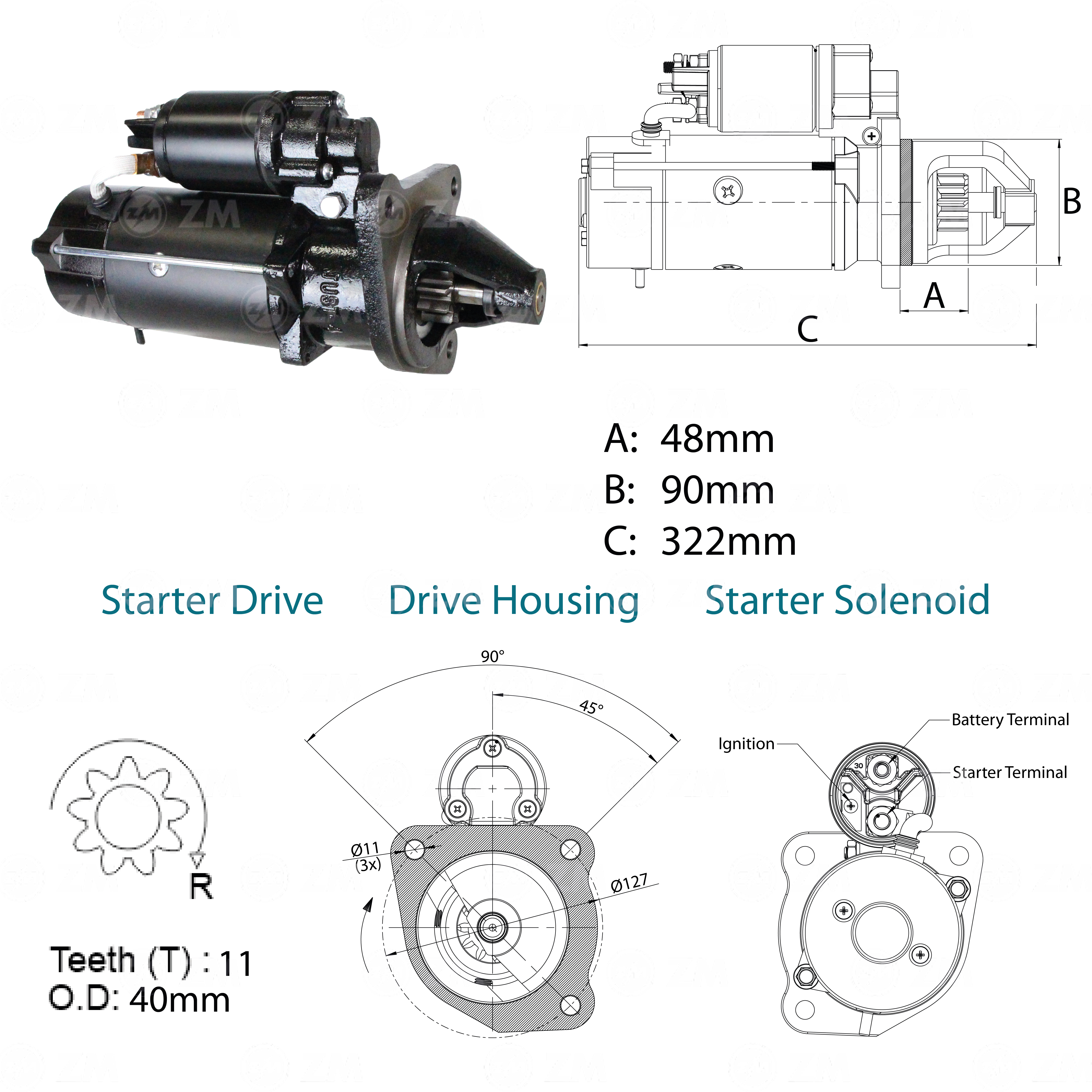 Motor de Partida ZM 80.825.03 ZM 8082503