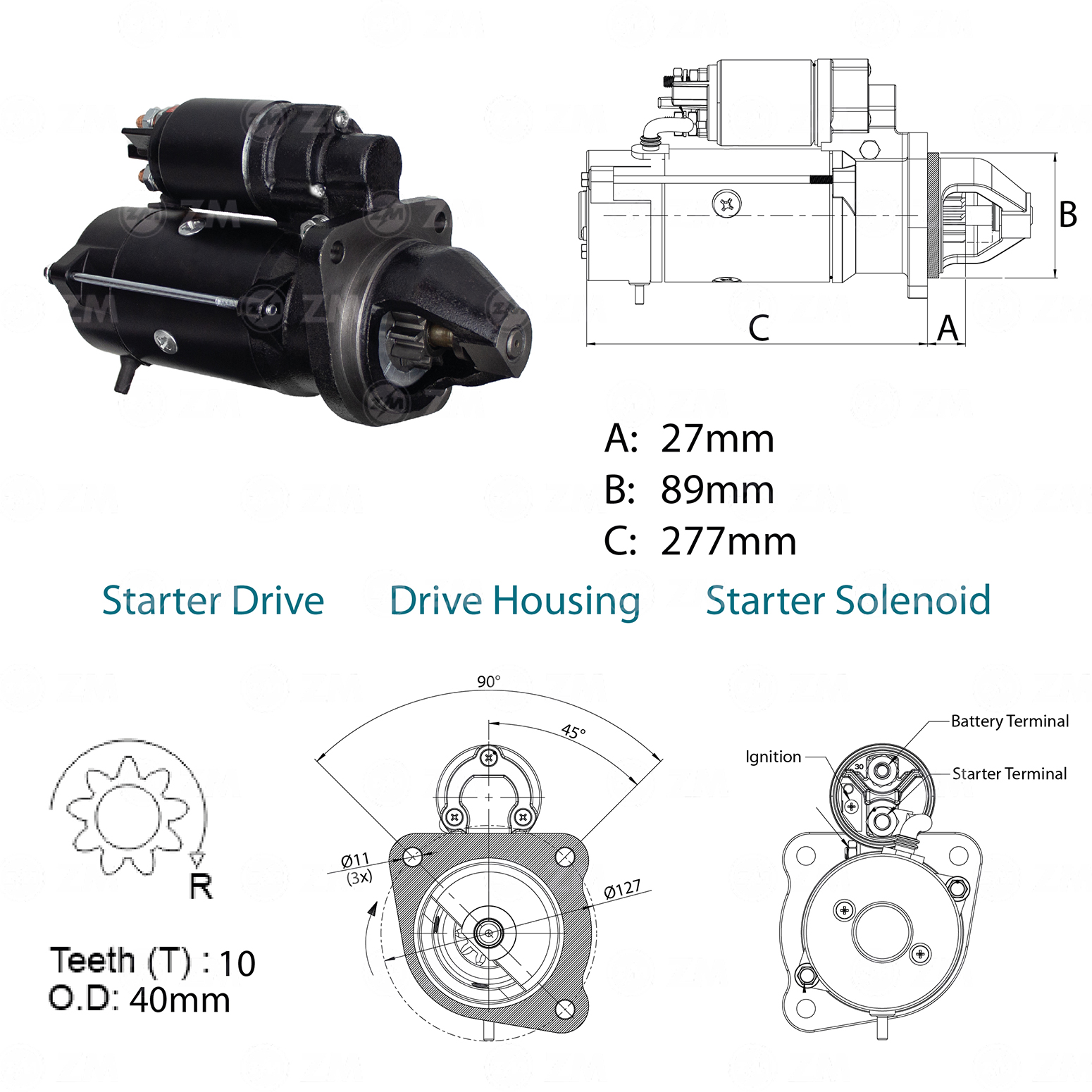 Motor de Partida ZM 80.826.01 ZM 8082601