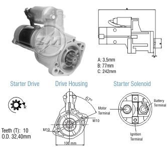 Motor de Partida ZM 80.893.01 ZM 8089301