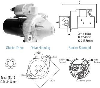 Motor de Partida ZM 80.978.01 ZM 8097801