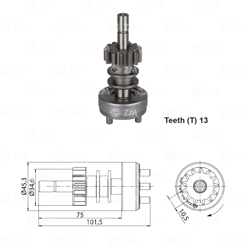 Impulsor de Partida ZM 85.281.02 ZM 8528102