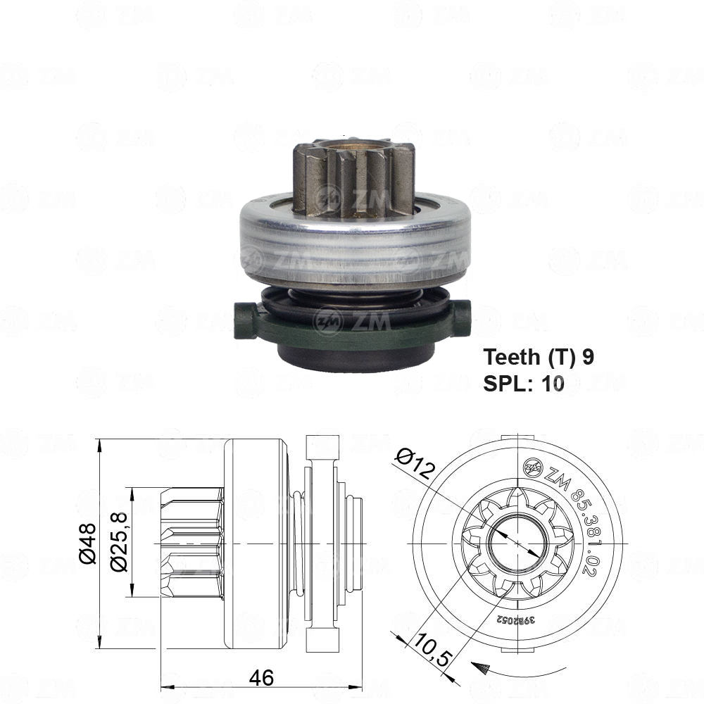Impulsor de Partida ZM 85.381.02 ZM 8538102