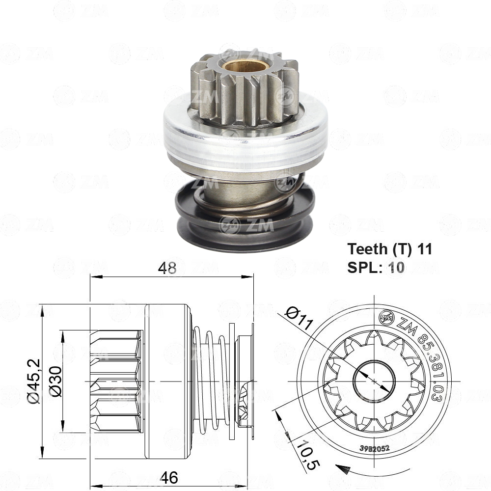 Impulsor de Partida ZM 85.381.03 ZM 8538103
