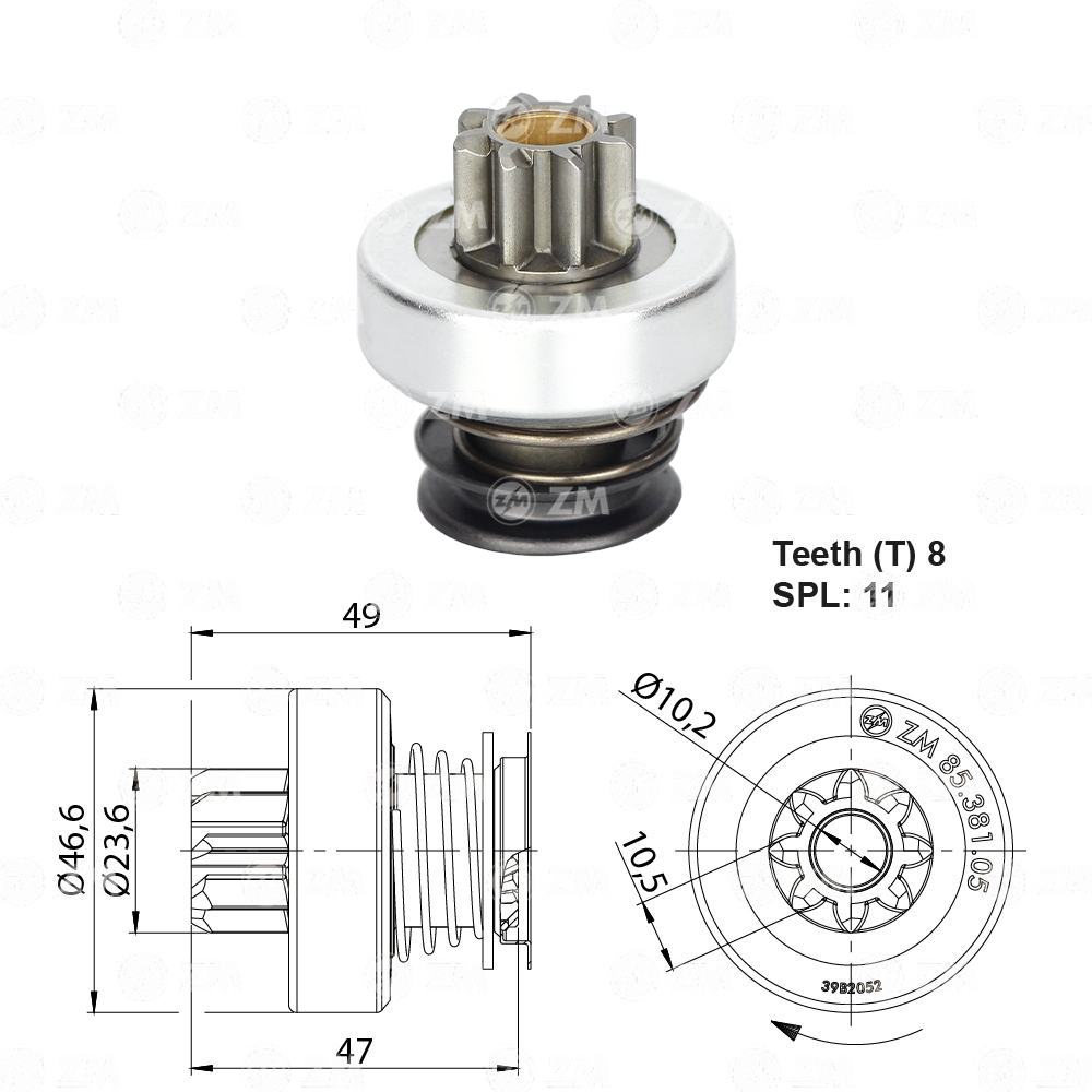 Impulsor de Partida ZM 85.381.05 ZM 8538105