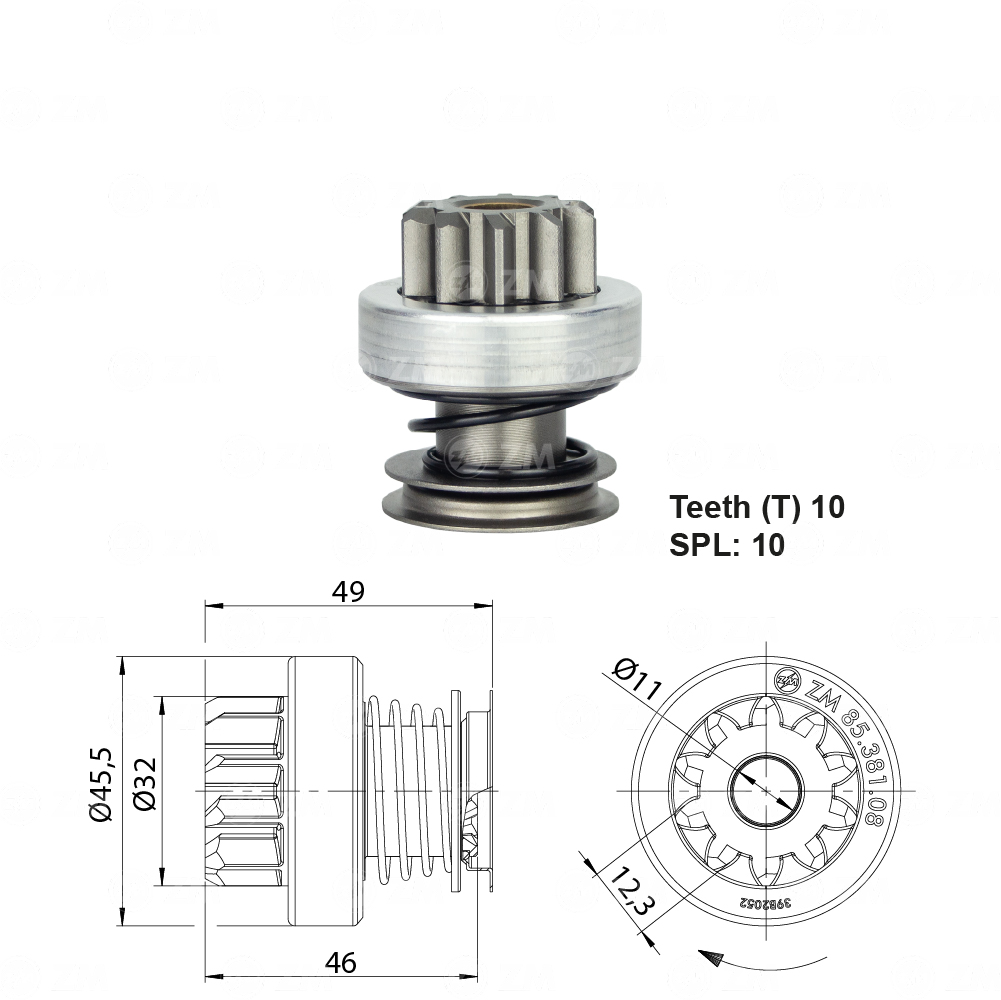 Impulsor de Partida ZM 85.381.08 ZM 8538108