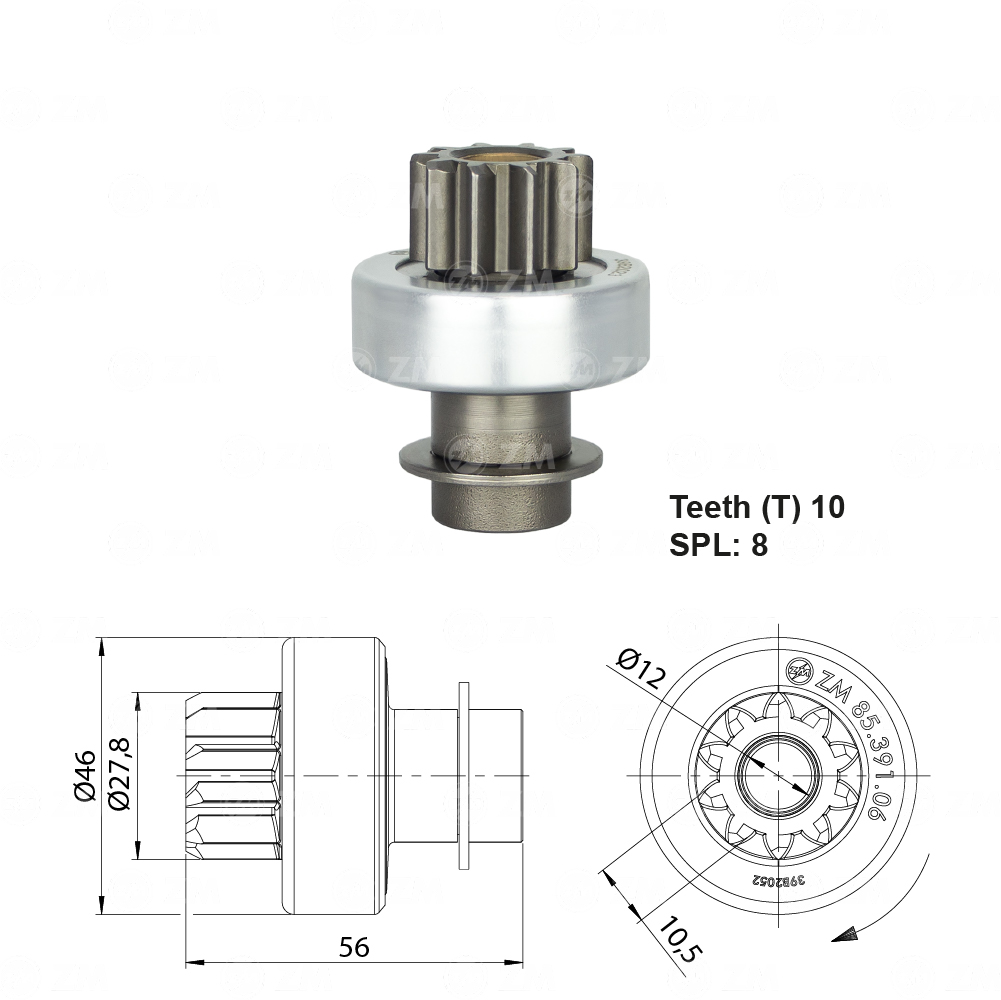 Impulsor de Partida ZM 85.391.06 ZM 8539106