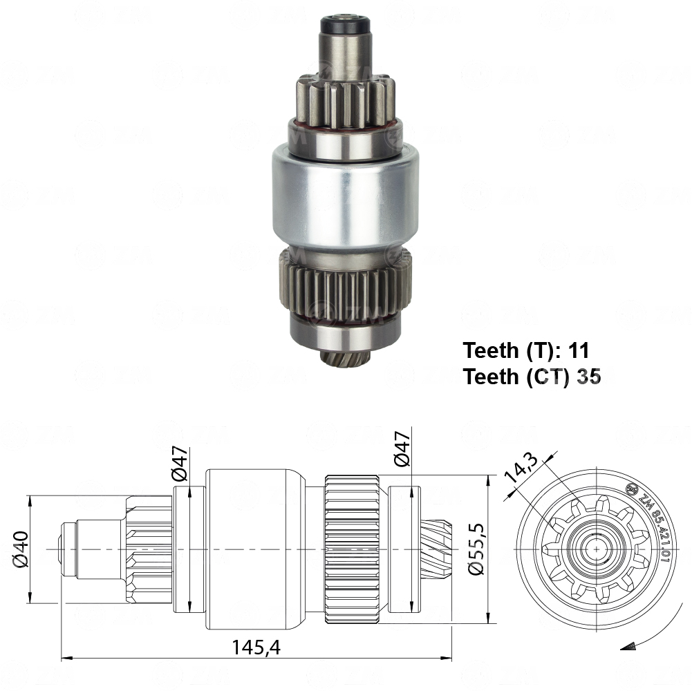 Impulsor de Partida ZM 85.421.01 ZM 8542101