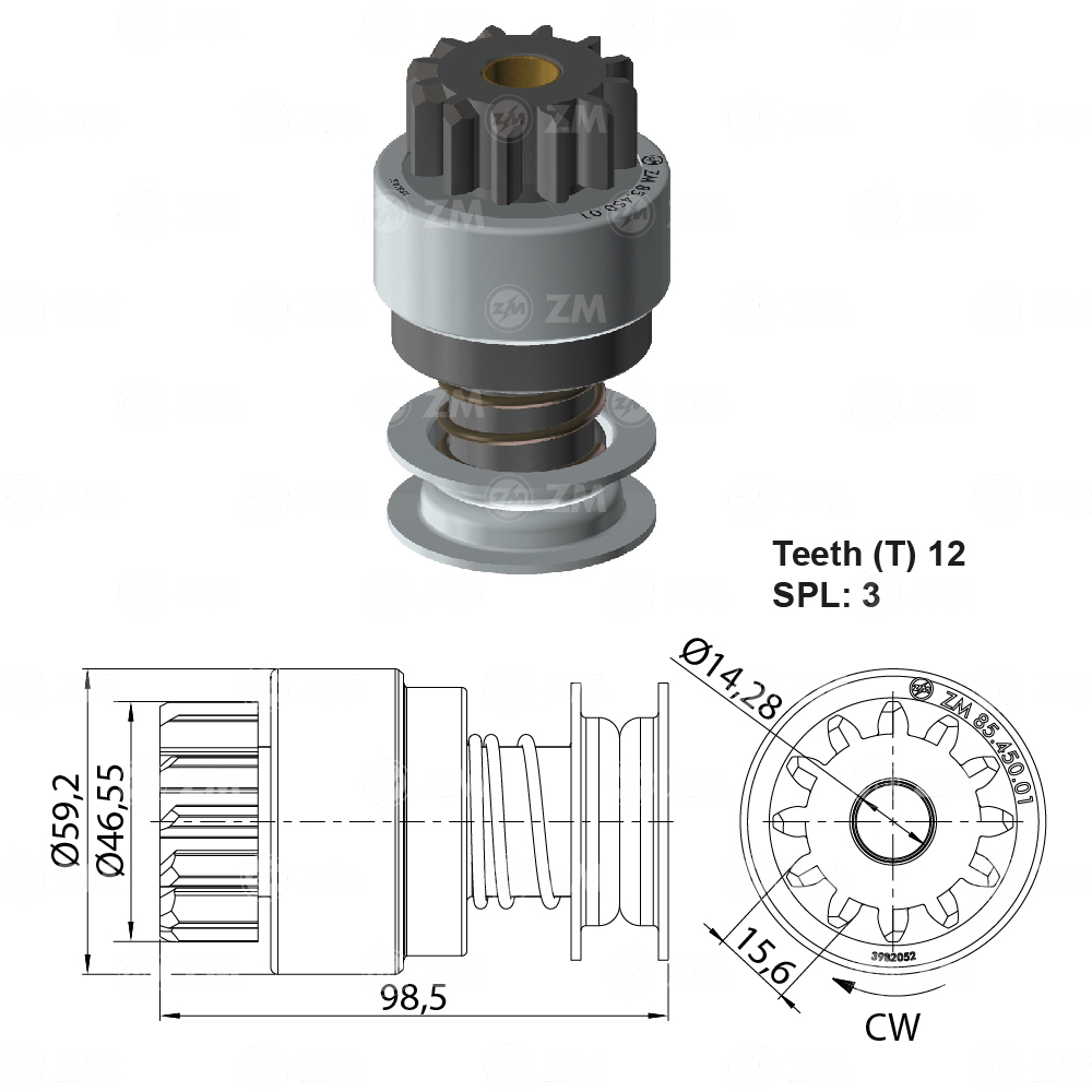 Impulsor de Partida ZM 85.450.01 ZM 8545001