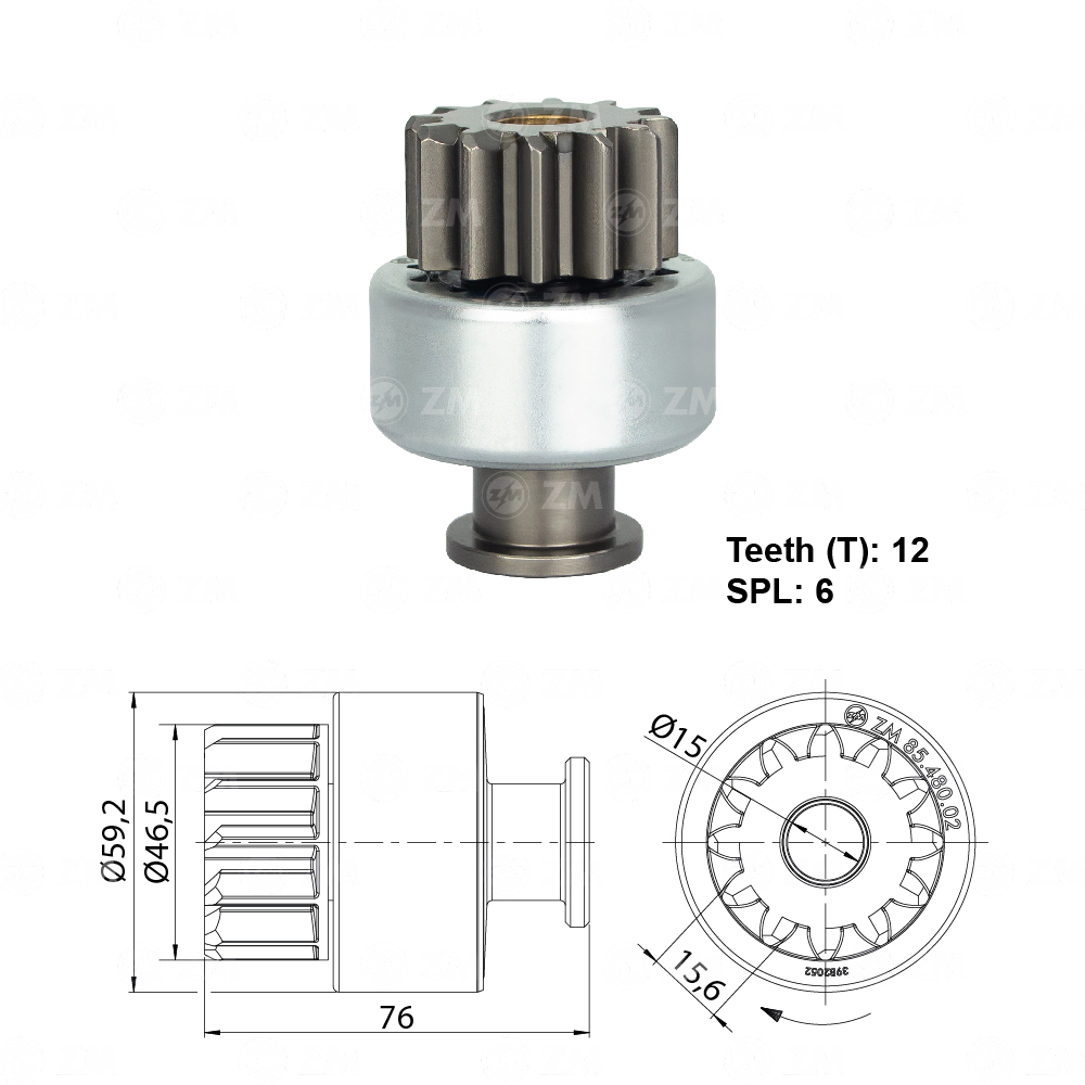 Impulsor de Partida ZM 85.480.02 ZM 8548002