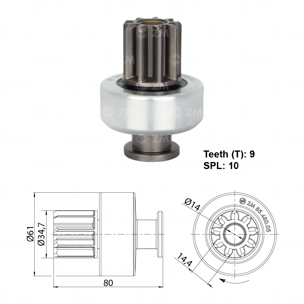 Impulsor de Partida ZM 85.480.05 ZM 8548005
