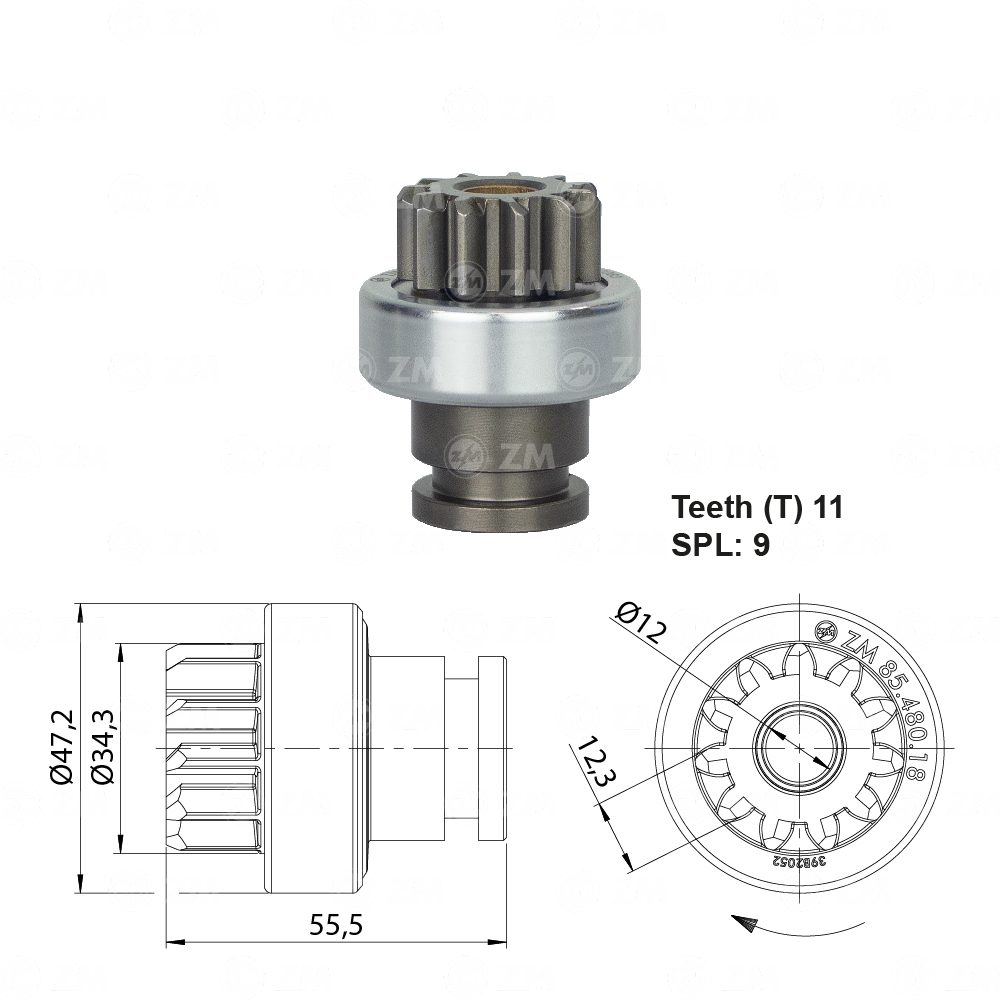 Impulsor de Partida ZM 85.480.18 ZM 8548018
