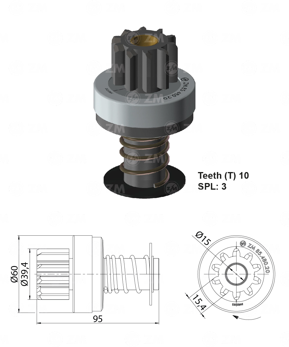 Impulsor de Partida ZM 85.480.20 ZM 8548020