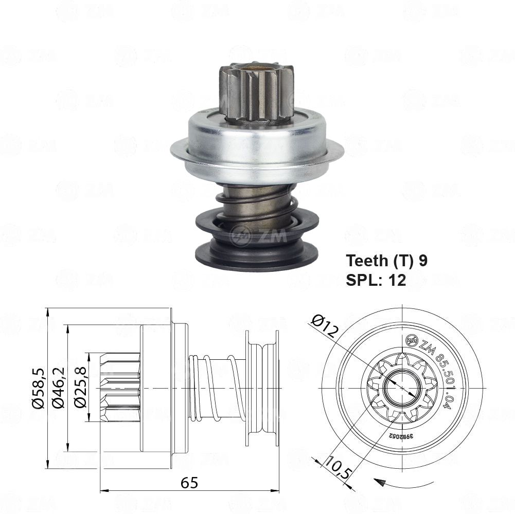 Impulsor de Partida ZM 85.501.04 ZM 8550104