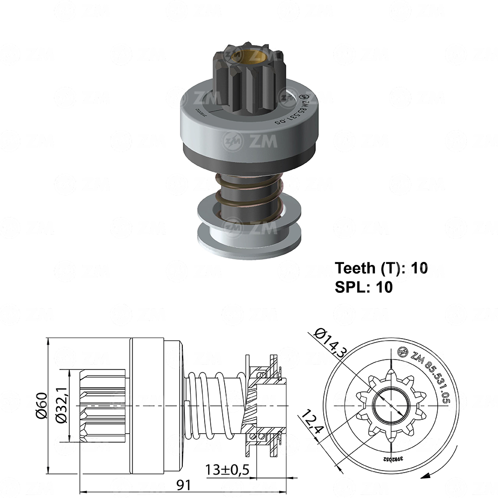 Impulsor de Partida ZM 85.531.05 ZM 8553105