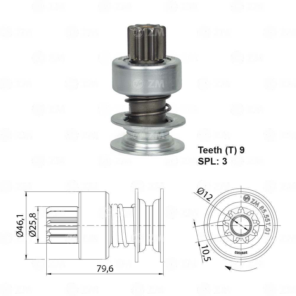 Impulsor de Partida ZM 85.551.01 ZM 8555101