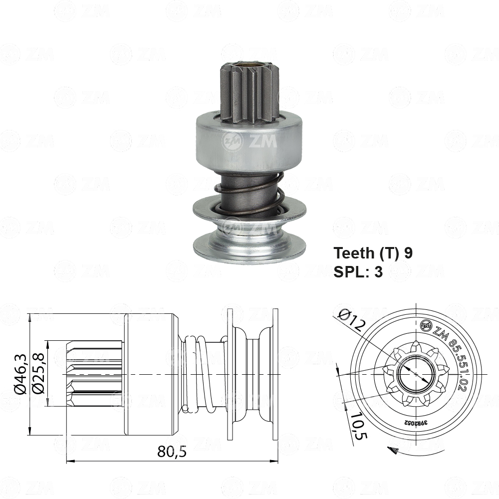 Impulsor de Partida ZM 85.551.02 ZM 8555102