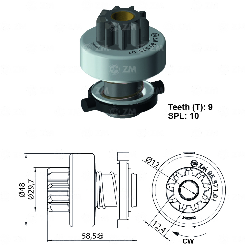 Impulsor de Partida ZM 85.571.01 ZM 8557101