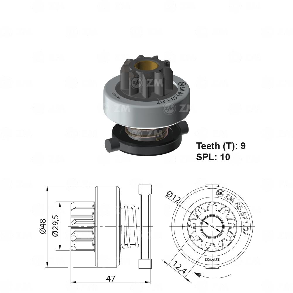 Impulsor de Partida ZM 85.571.07 ZM 8557107