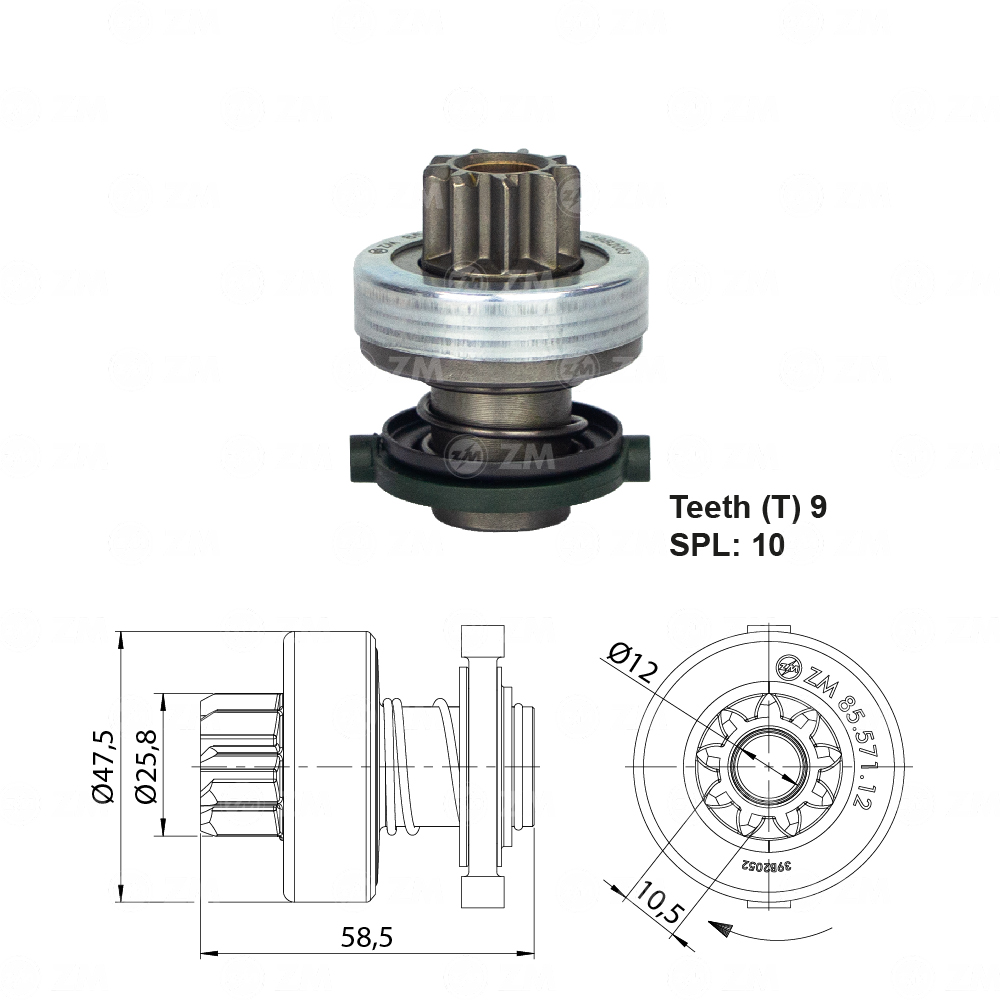 Impulsor de Partida ZM 85.571.12 ZM 8557112