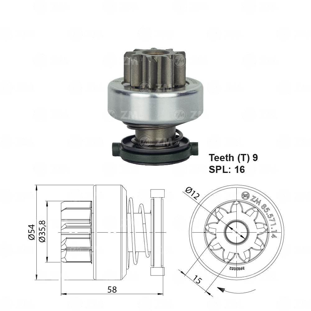 Impulsor de Partida ZM 85.571.14 ZM 8557114