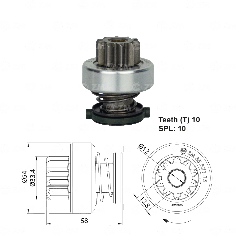 Impulsor de Partida ZM 85.571.15 ZM 8557115