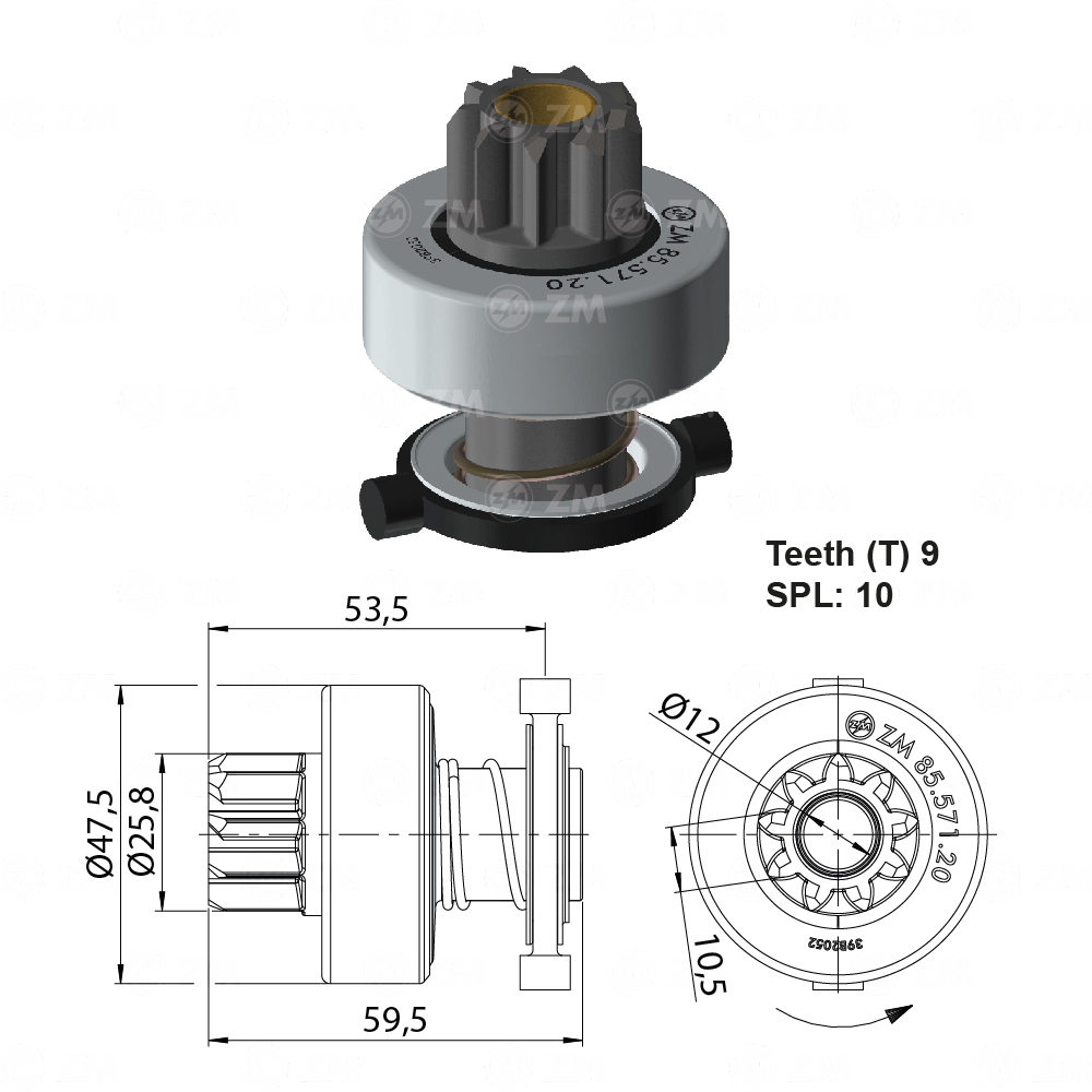 Impulsor de Partida ZM 85.571.20 ZM 8557120