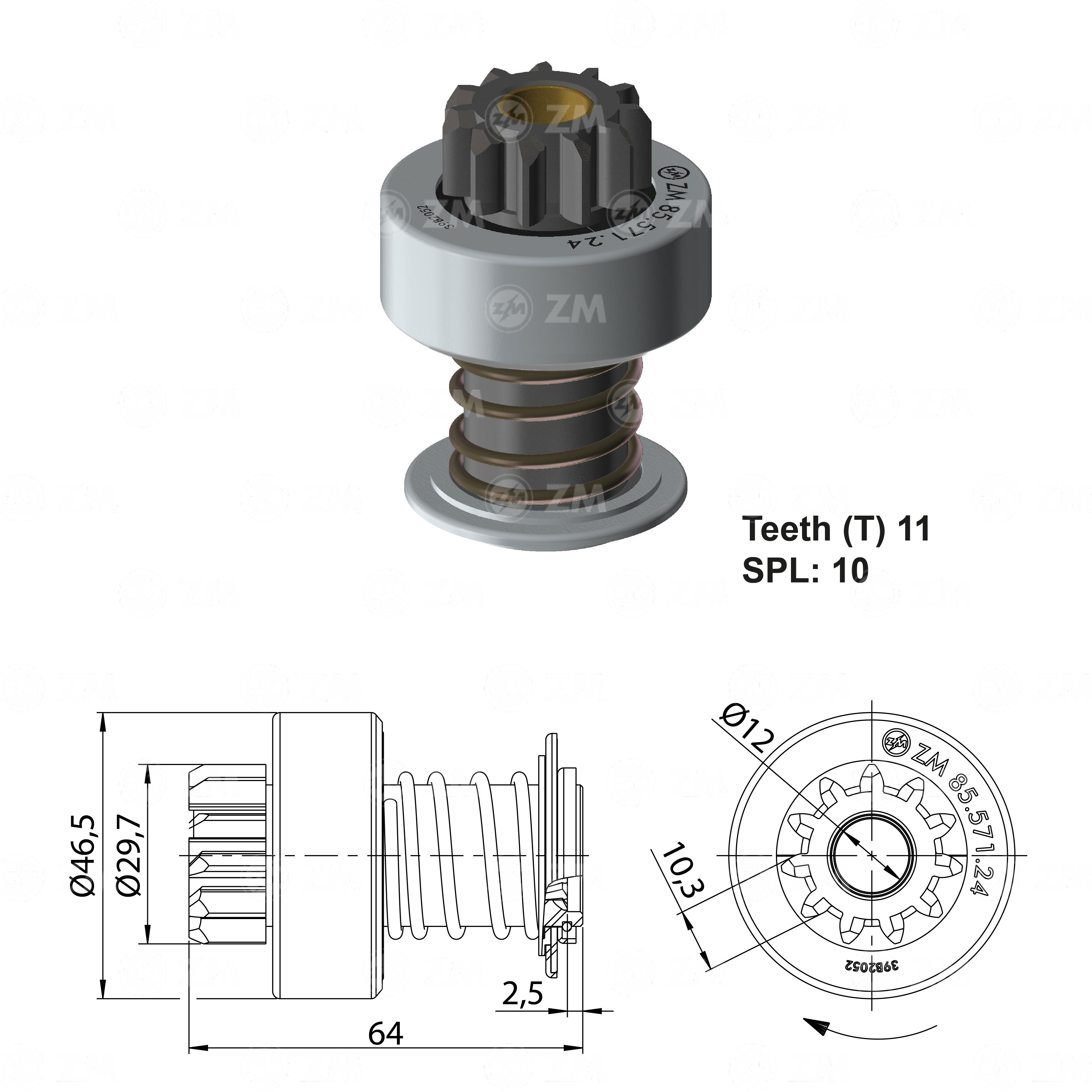 Impulsor de Partida ZM 85.571.24 ZM 8557124