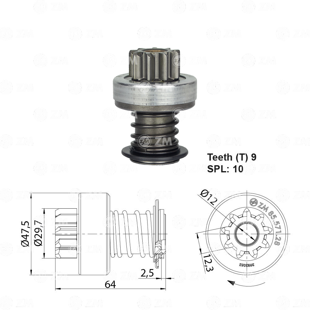 Impulsor de Partida ZM 85.571.28 ZM 8557128