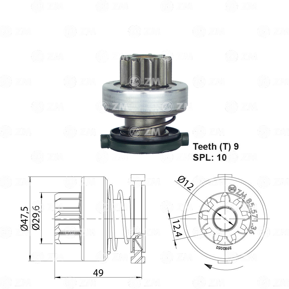 Impulsor de Partida ZM 85.571.36 ZM 8557136