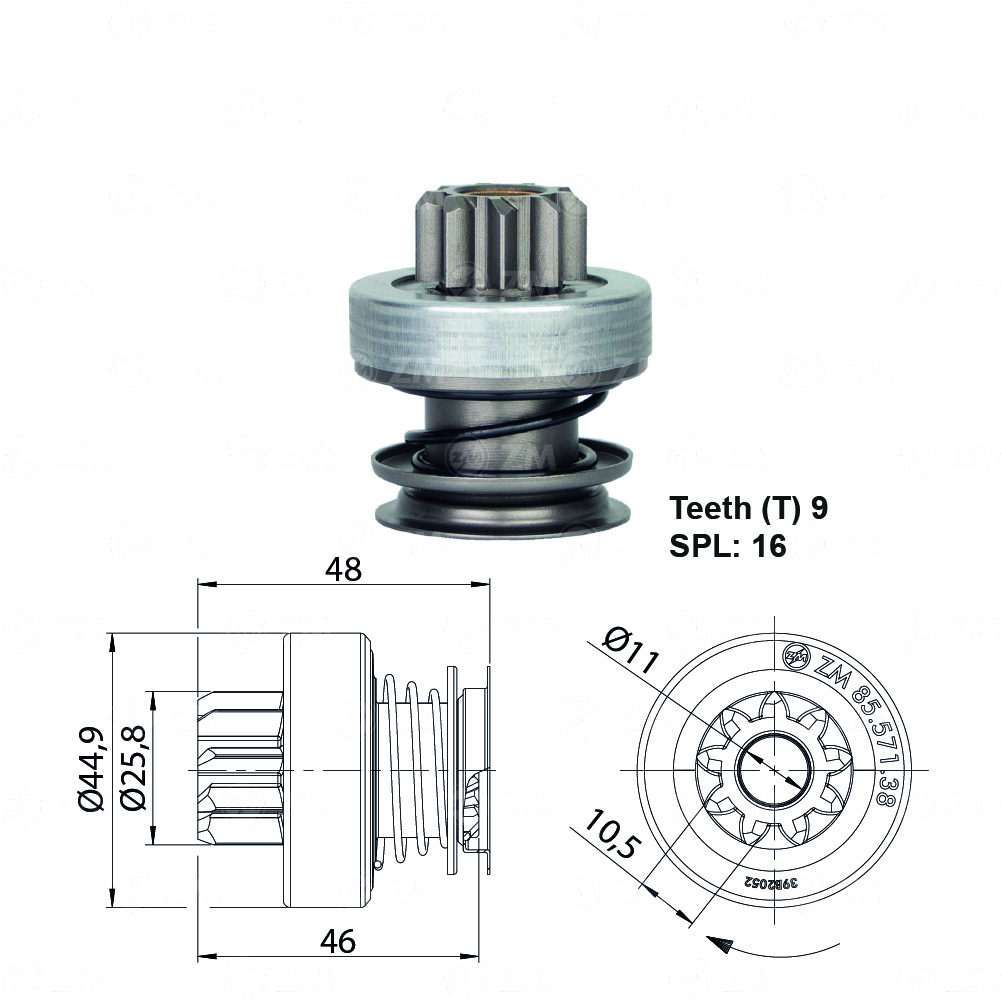 Impulsor de Partida ZM 85.571.38 ZM 8557138