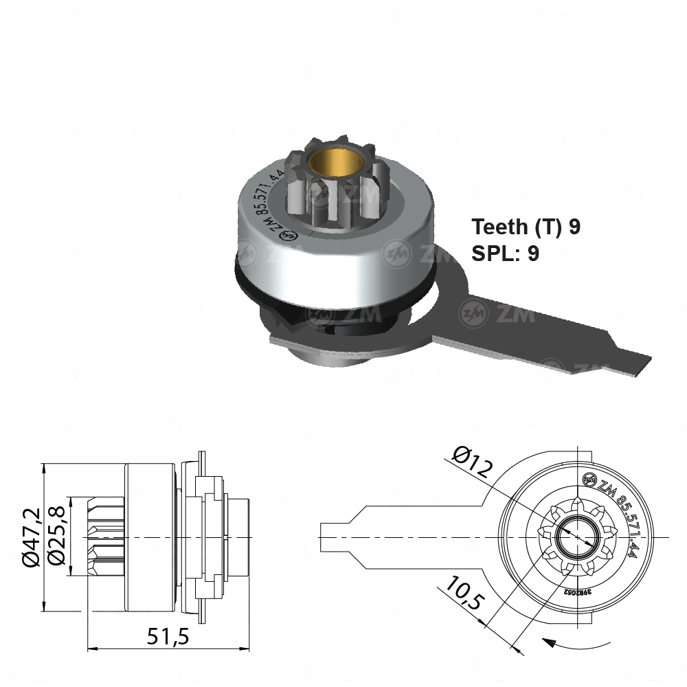 Impulsor de Partida ZM 85.571.44 ZM 8557144