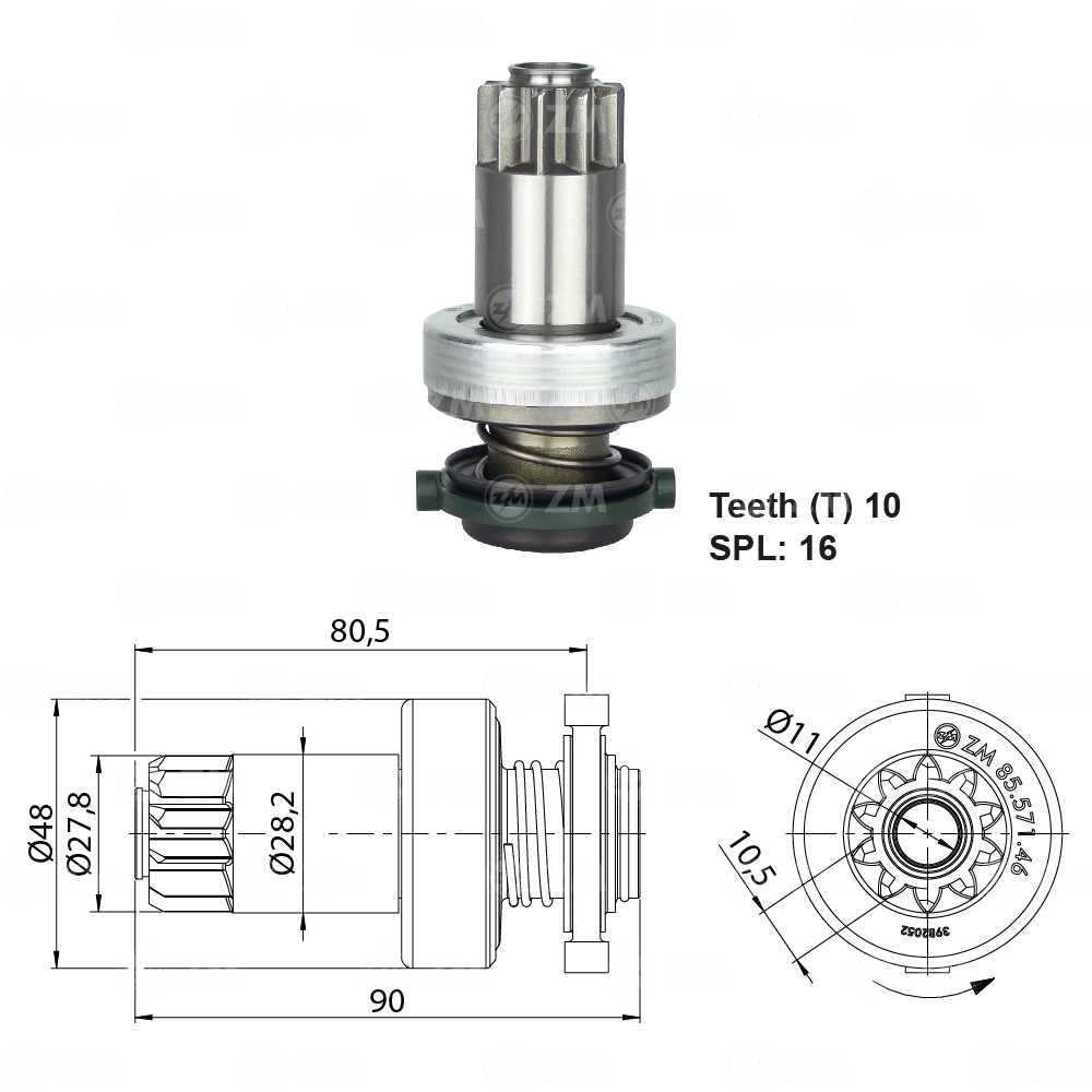 Impulsor de Partida ZM 85.571.46 ZM 8557146
