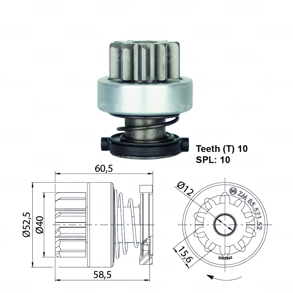 Impulsor de Partida ZM 85.571.52 ZM 8557152
