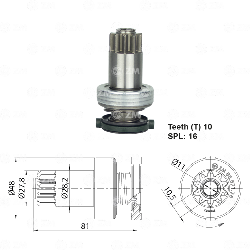 Impulsor de Partida ZM 85.571.76 ZM 8557176