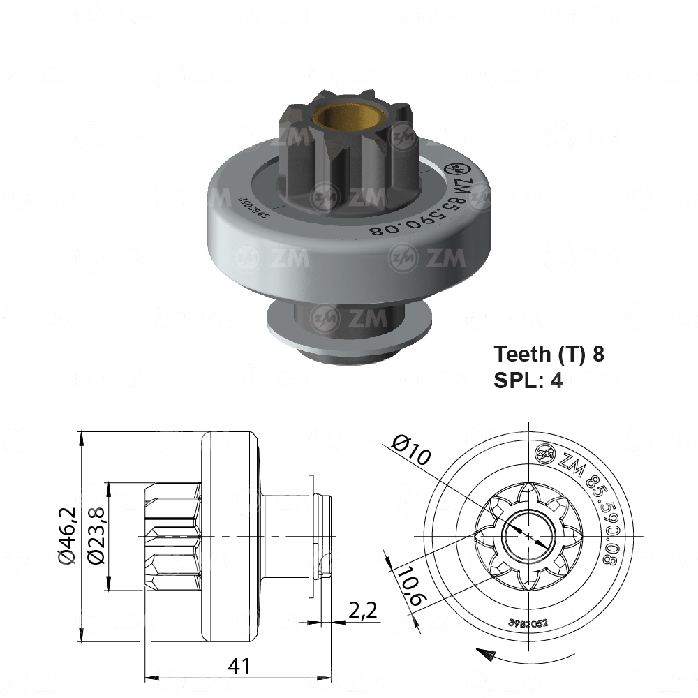 Impulsor de Partida ZM 85.590.08 ZM 8559008