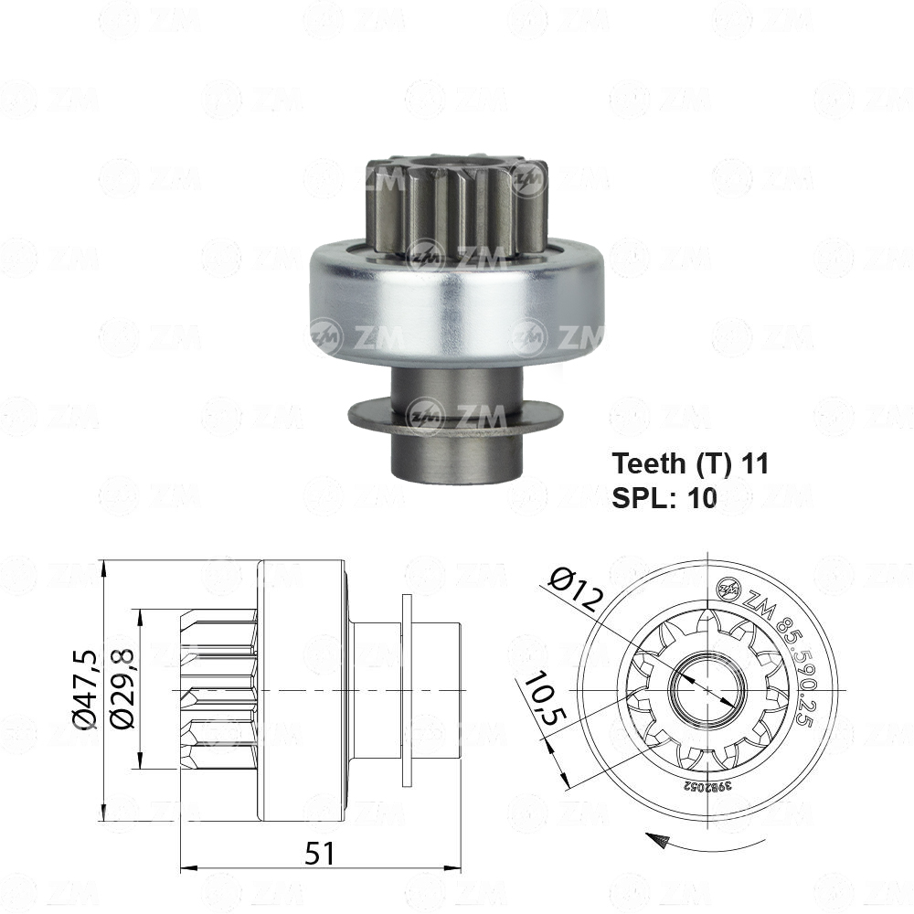 Impulsor de Partida ZM 85.590.25 ZM 8559025