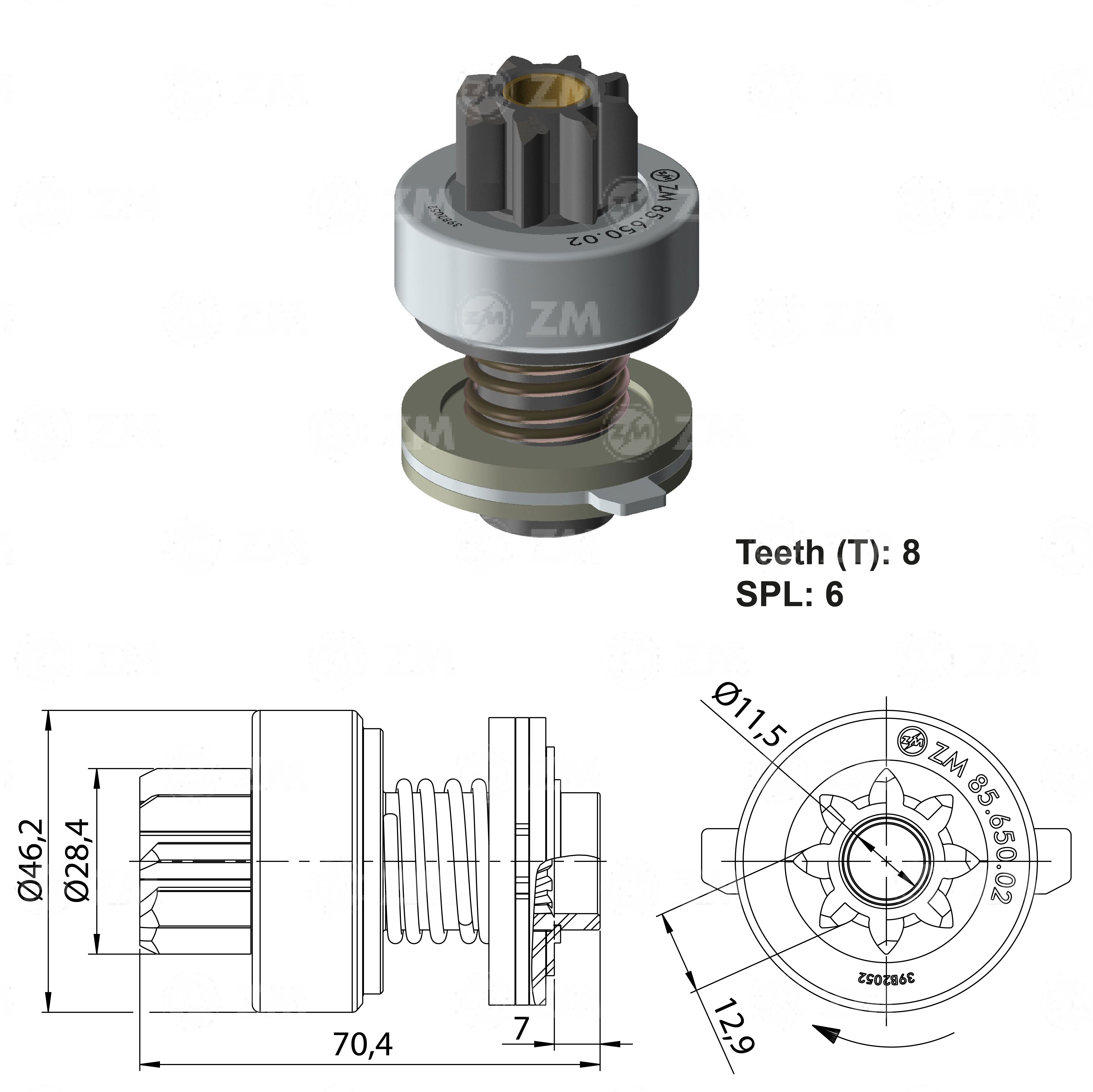 Impulsor de Partida ZM 85.650.02 ZM 8565002