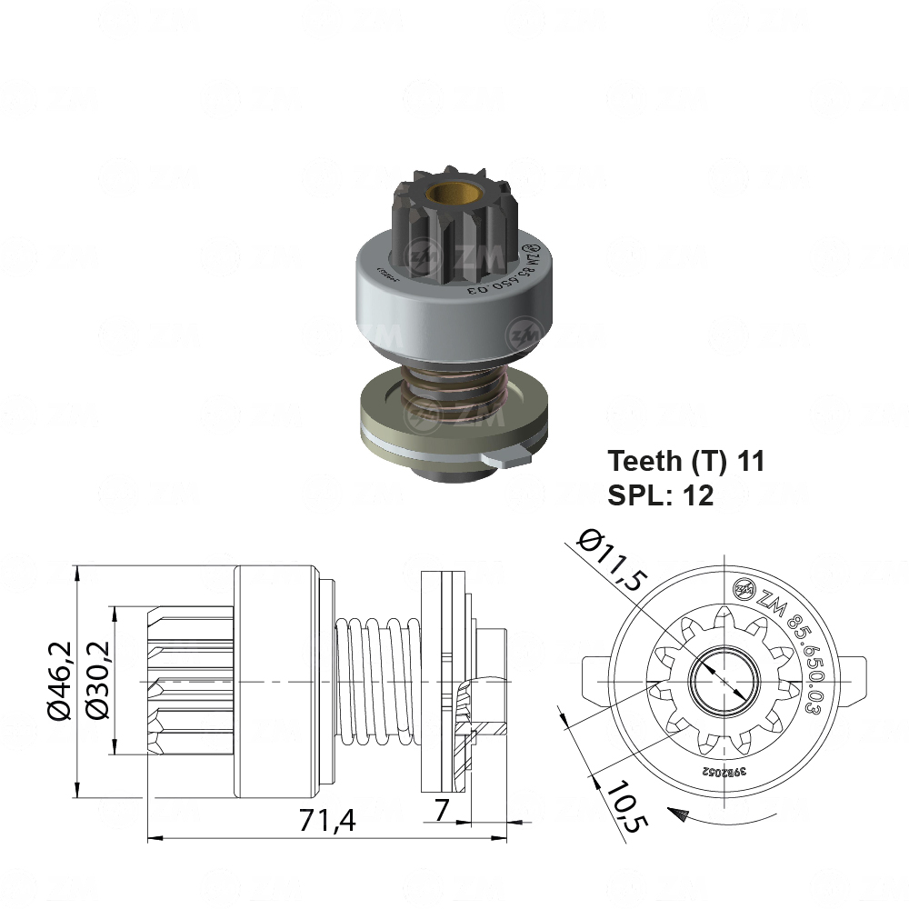 Impulsor de Partida ZM 85.650.03 ZM 8565003