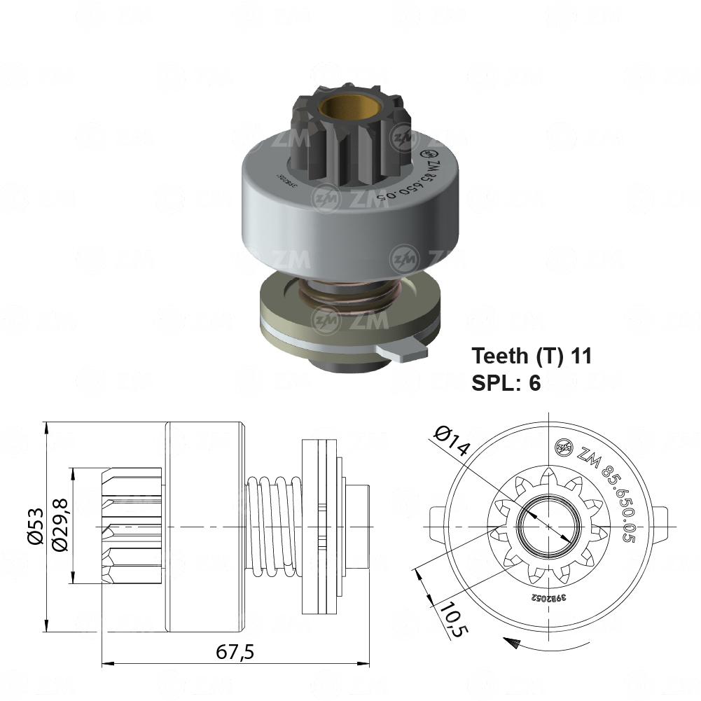 Impulsor de Partida ZM 85.650.05 ZM 8565005