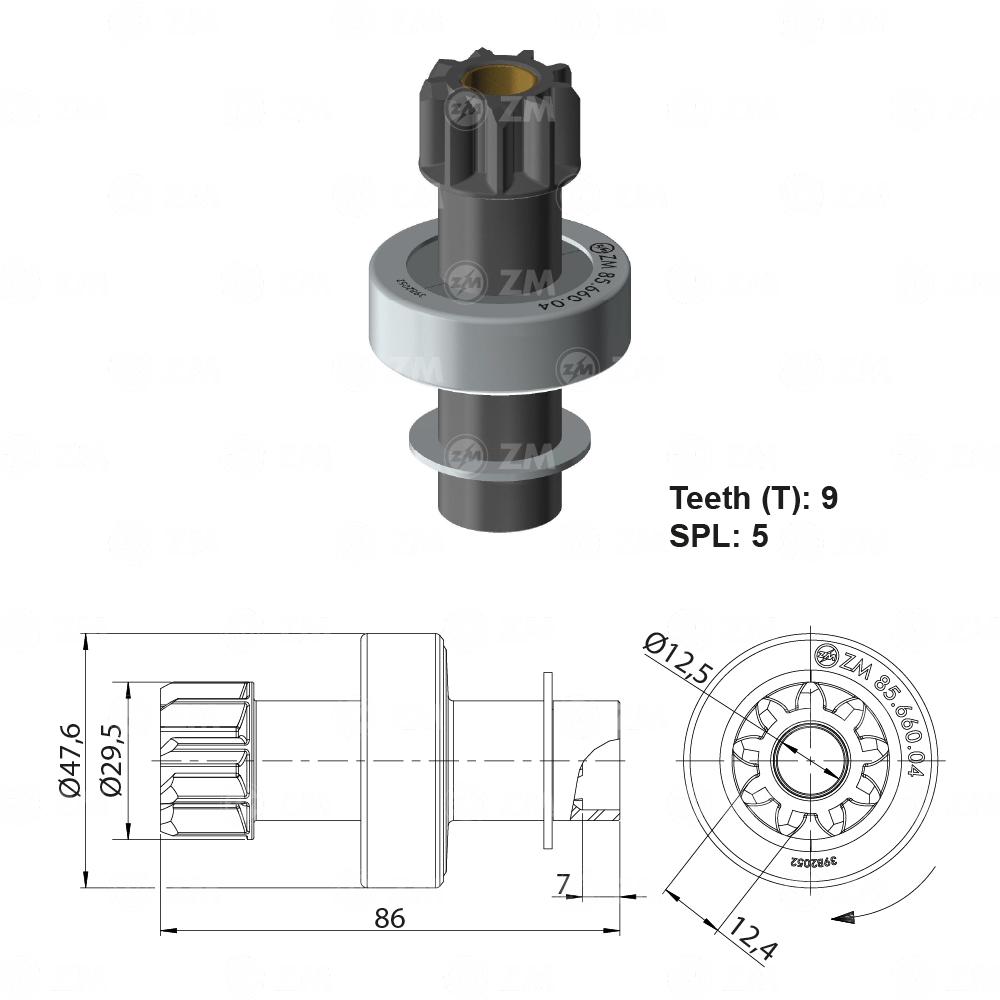 Impulsor de Partida ZM 85.660.04 ZM 8566004