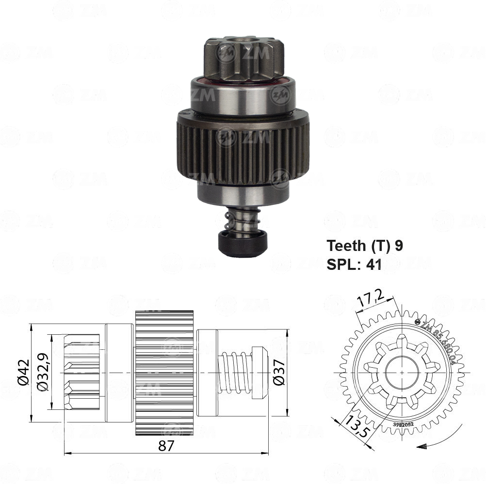 Impulsor de Partida ZM 85.680.04 ZM 8568004