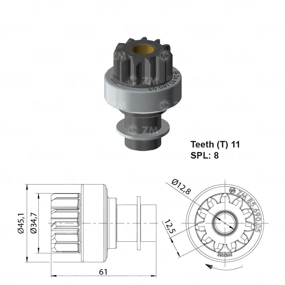 Impulsor de Partida ZM 85.690.05 ZM 8569005