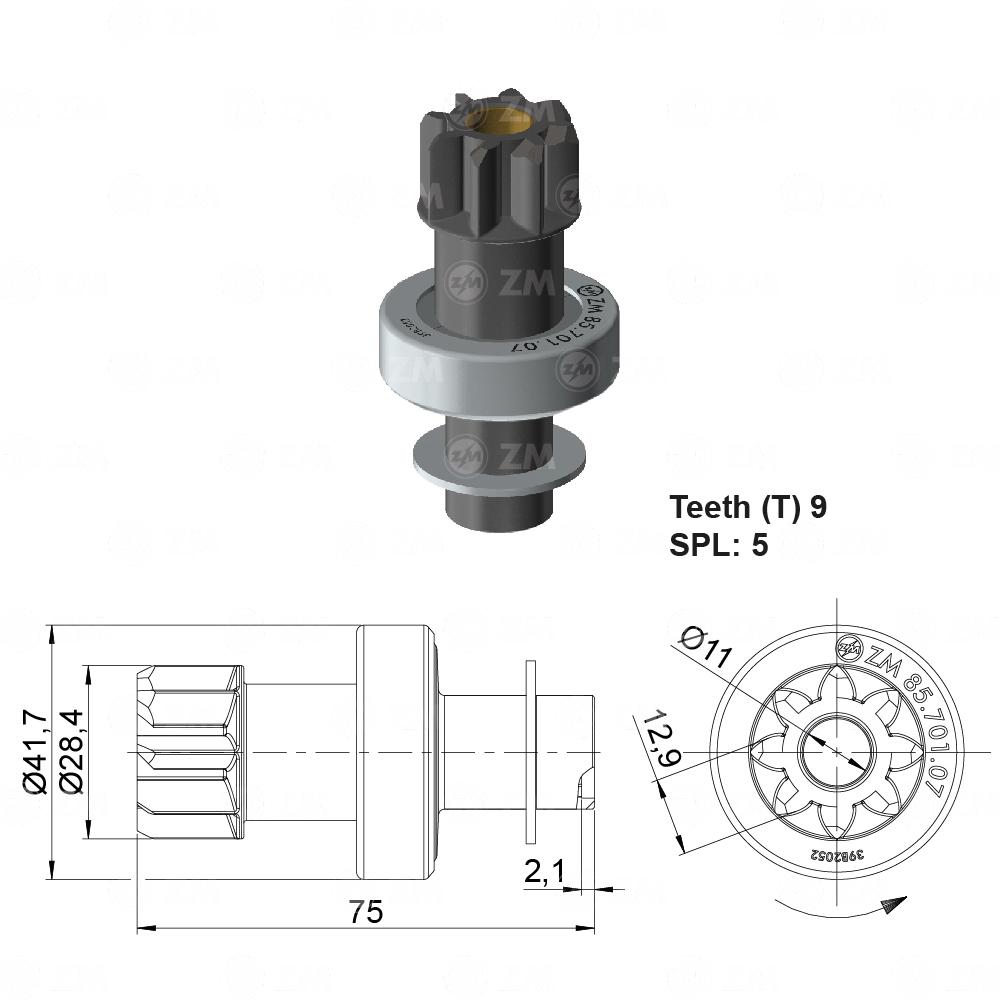 Impulsor de Partida ZM 85.701.07 ZM 8570107