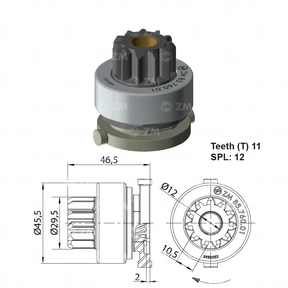 Impulsor de Partida ZM 85.760.01 ZM 8576001