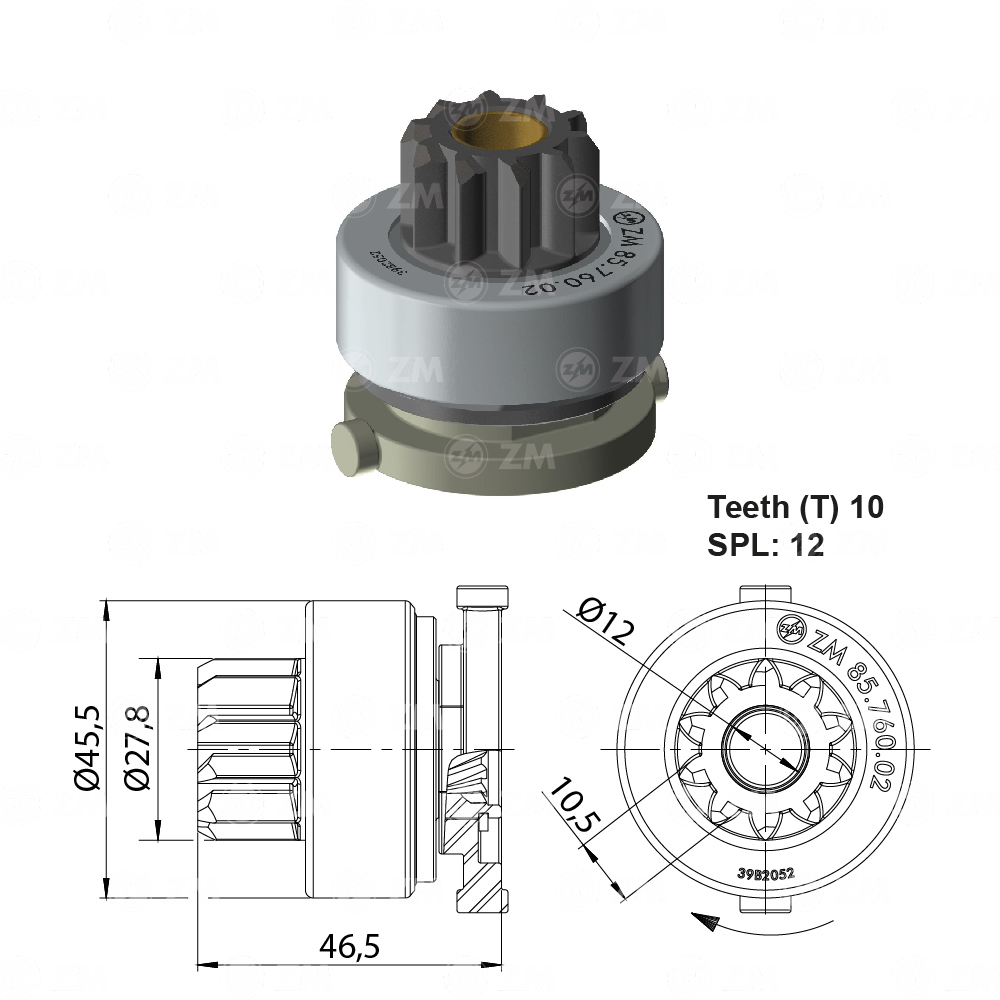 Impulsor de Partida ZM 85.760.02 ZM 8576002