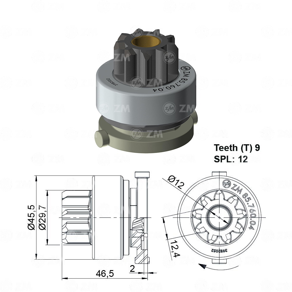 Impulsor de Partida ZM 85.760.04 ZM 8576004