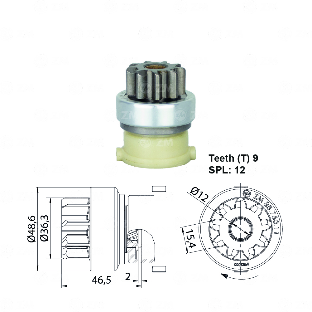 Impulsor de Partida ZM 85.760.11 ZM 8576011