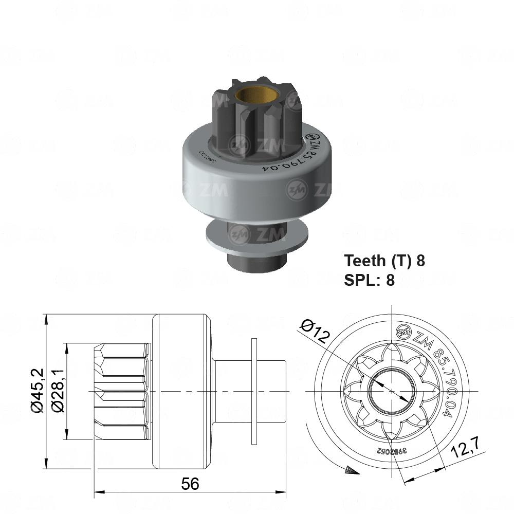 Impulsor de Partida ZM 85.790.04 ZM 8579004