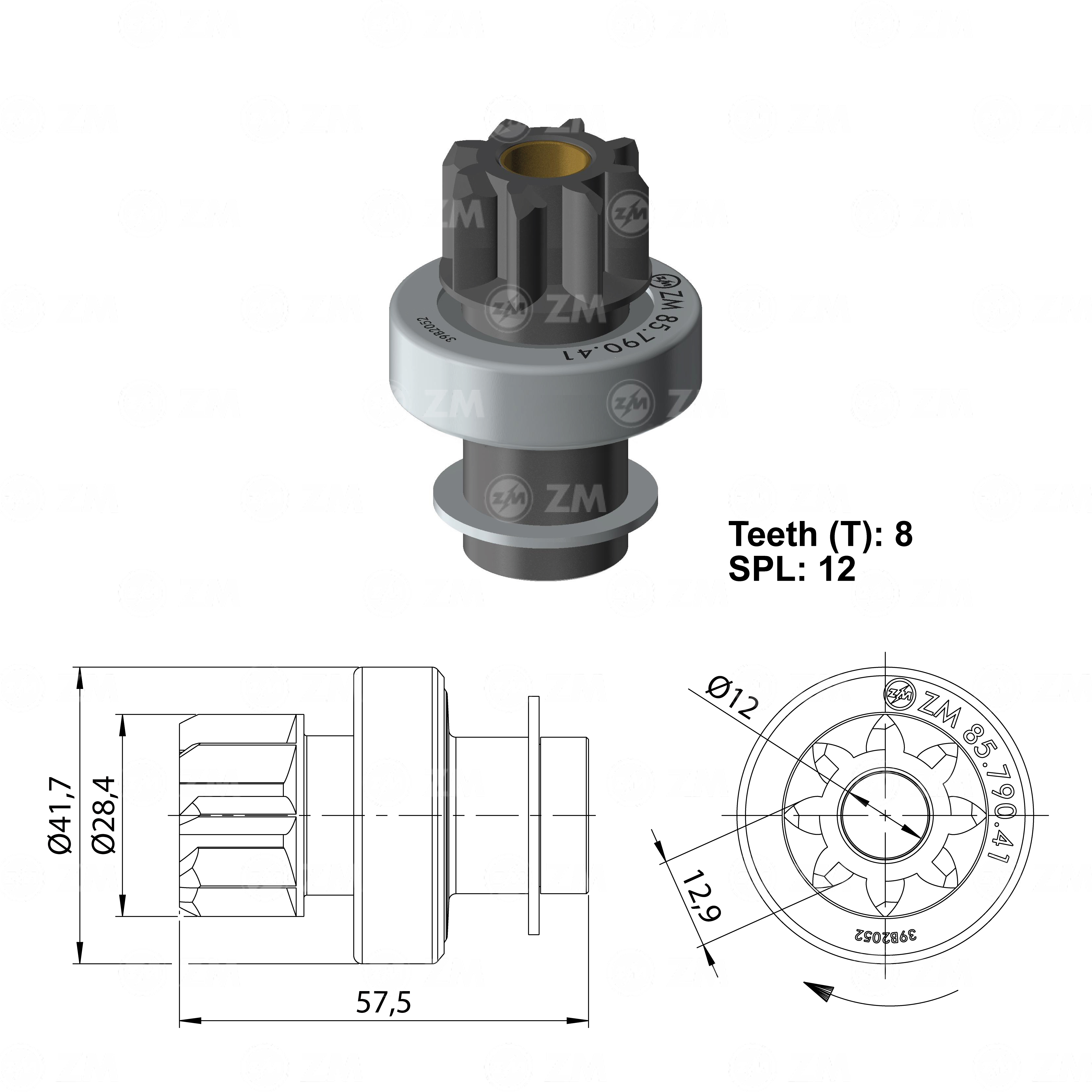 Impulsor de Partida ZM 85.790.41 ZM 8579041